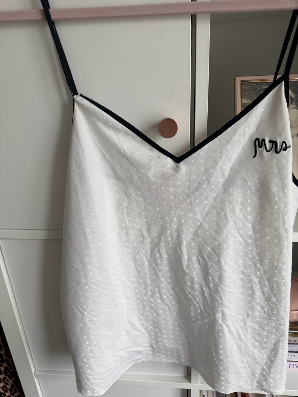 Kate Spade Bridal Satin PJ set with "Mrs" Embroidery